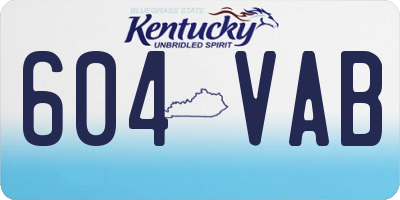 KY license plate 604VAB
