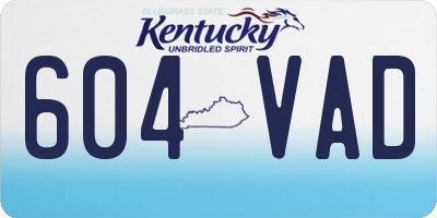 KY license plate 604VAD