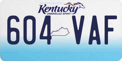 KY license plate 604VAF