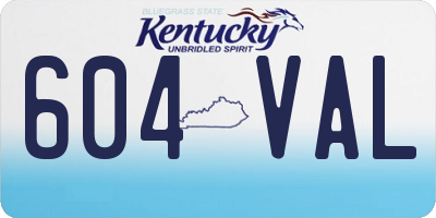 KY license plate 604VAL