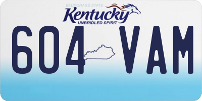 KY license plate 604VAM