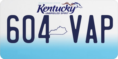 KY license plate 604VAP