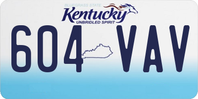 KY license plate 604VAV