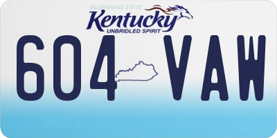KY license plate 604VAW