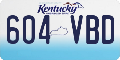 KY license plate 604VBD