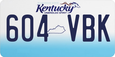 KY license plate 604VBK