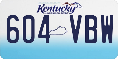 KY license plate 604VBW