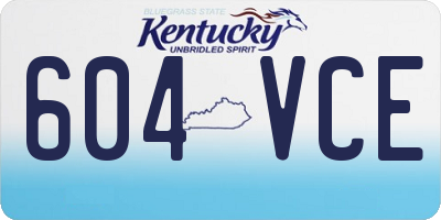 KY license plate 604VCE