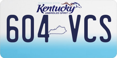 KY license plate 604VCS