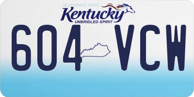 KY license plate 604VCW
