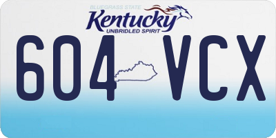 KY license plate 604VCX