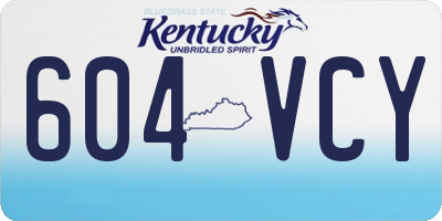 KY license plate 604VCY