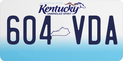 KY license plate 604VDA