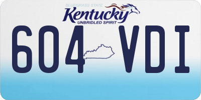 KY license plate 604VDI