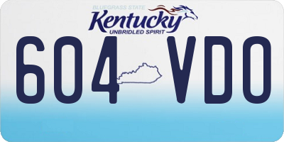 KY license plate 604VDO