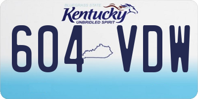 KY license plate 604VDW