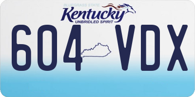KY license plate 604VDX