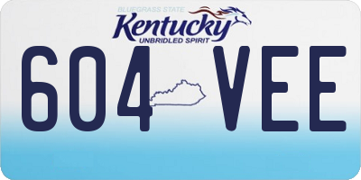 KY license plate 604VEE