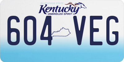 KY license plate 604VEG