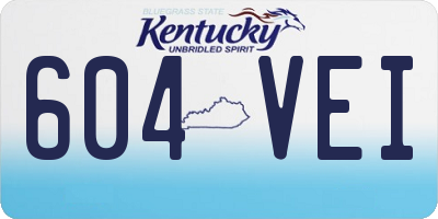 KY license plate 604VEI
