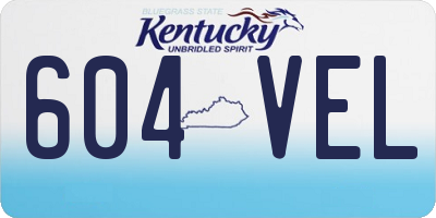 KY license plate 604VEL