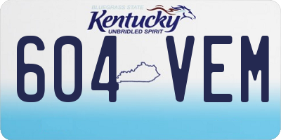 KY license plate 604VEM