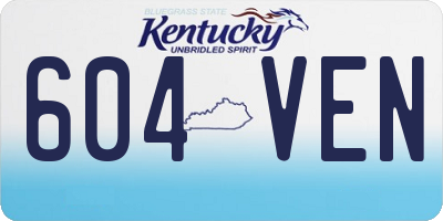KY license plate 604VEN