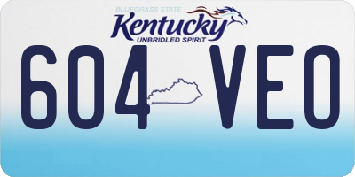 KY license plate 604VEO