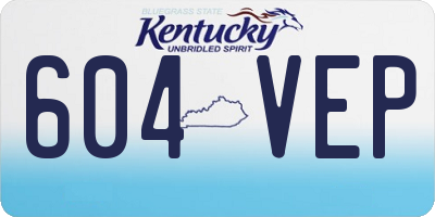 KY license plate 604VEP