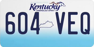 KY license plate 604VEQ