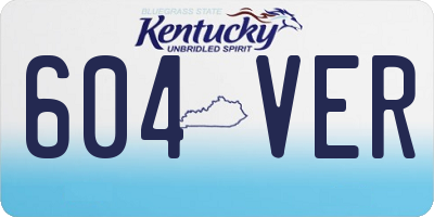 KY license plate 604VER