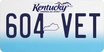 KY license plate 604VET