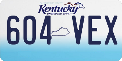 KY license plate 604VEX