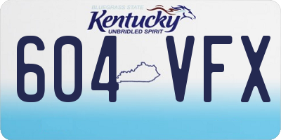 KY license plate 604VFX