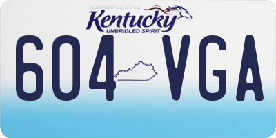 KY license plate 604VGA