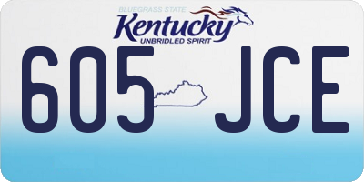 KY license plate 605JCE