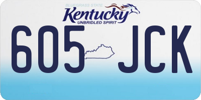 KY license plate 605JCK