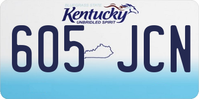 KY license plate 605JCN