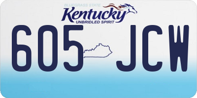 KY license plate 605JCW