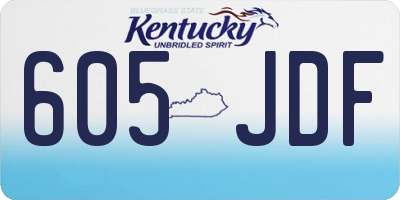KY license plate 605JDF