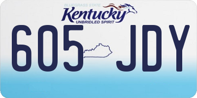 KY license plate 605JDY