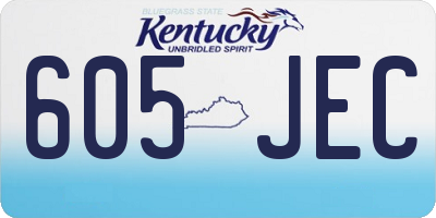 KY license plate 605JEC