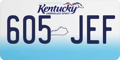 KY license plate 605JEF