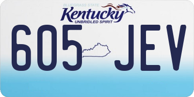 KY license plate 605JEV