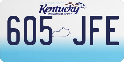 KY license plate 605JFE