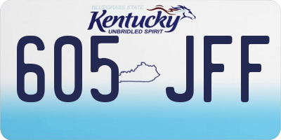 KY license plate 605JFF