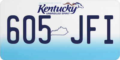KY license plate 605JFI