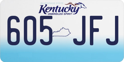 KY license plate 605JFJ