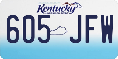 KY license plate 605JFW