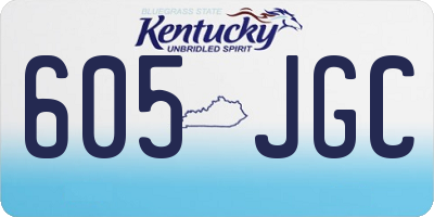 KY license plate 605JGC